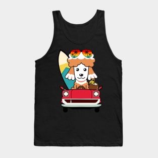 Funny poodle driving a car Tank Top